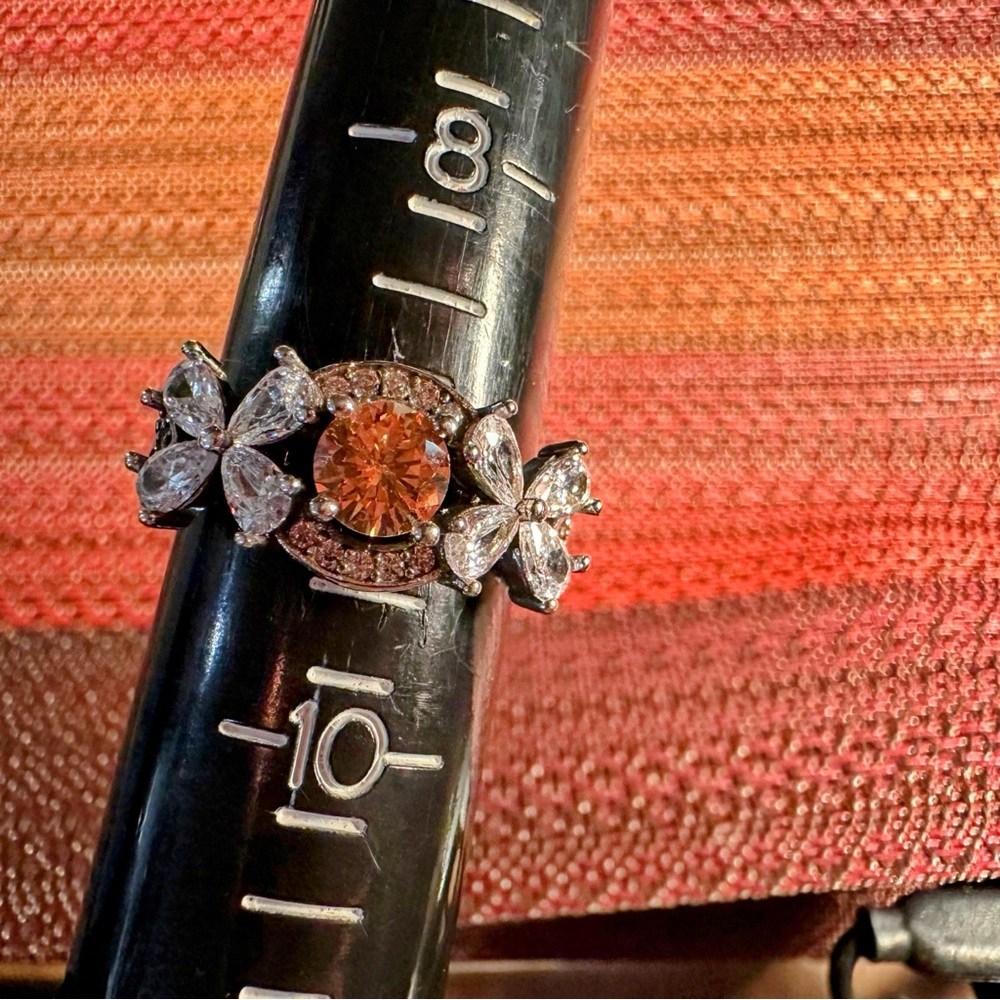 Fragrant Jewels Silver Ring with Peach Gem